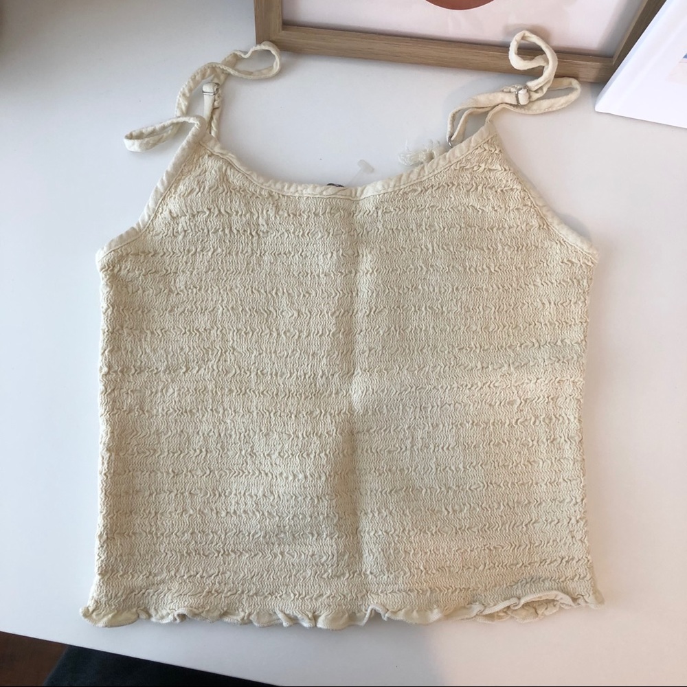 Brandy Melville Ribbed Light Yellow Crop Tank